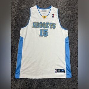Carmelo Anthony Reebok Jersey Size 52 #15 Denver Nuggets NBA Authentics White